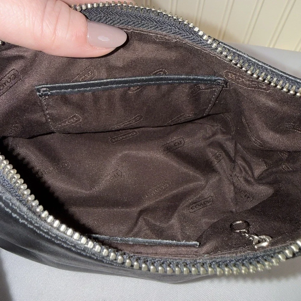 Coach Black Leather Hobo Shoulder Bag - Picture 10 of 14